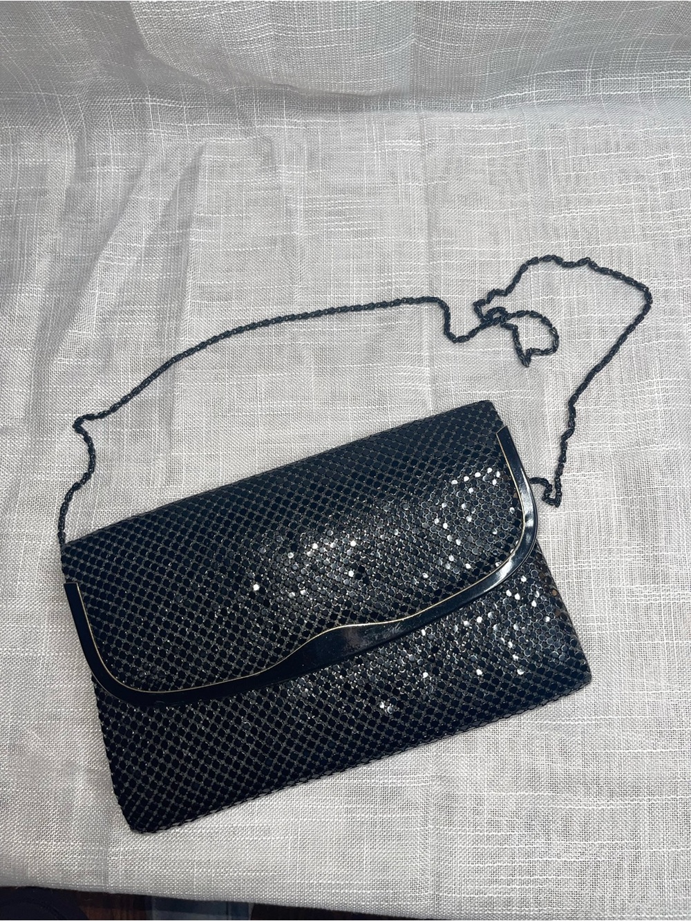 Vintage Jotta 70-80’s Aluminum Mesh Black Evening Bag - Picture 3 of 5